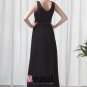 Formal V Neck Floor Length Ribbon Pleated Chiffon Bridesmaid Dress