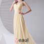 Slim Ruffle Design Spaghetti Floor Length Chiffon Bridesmaid Dress