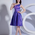 Taffeta One Shoulder Ruffle Knee Length Bridesmaid Dresses