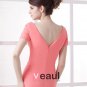 Chiffon V-neck Drape Workmanship Floor Length Bridesmaid Dresses