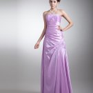 Taffeta Ruffle Sequins Strapless Floor Length Bridesmaid Dress