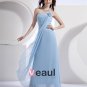 Women Chiffon Strapless Floor Length Bridesmaid Evening Dress Gown