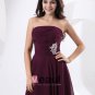 Chiffon Ruffle Sleeveless Strapless Knee Length Bridesmaid Dresses