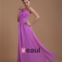 Chiffon Ruffle Flower One Shoulder Floor Length Bridesmaid Dress
