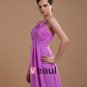 Chiffon Ruffle Flower One Shoulder Floor Length Bridesmaid Dress