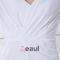 Long Sleeve V Neck Thigh Length Pleat Spandex Woman Bridesmaids Dresses