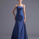 Fashion Pleated Strapless Floor Length Taffeta Bridesmaid Dress