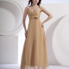 Chiffon Ruffle V-Neck Floor Length Bridesmaid Dresses