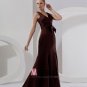 Flowers Satin Ruffles V-Neck Sleeveless Floor Length Bridesmaid Dresses