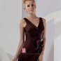 Flowers Satin Ruffles V-Neck Sleeveless Floor Length Bridesmaid Dresses