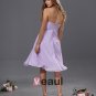 A-Line Strapless Tea Length Chiffon Bridesmaid Dress