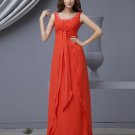 Chiffon Sash Ruffle Scoop Floor Length Bridesmaid Dresses