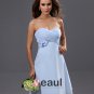 Fashion A-line Strapless Chiffon Tea-length Bridesmaid Dress