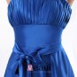 Fashion Spaghetti Straps Satin Pleated Knee Length Bridesmaid Dress