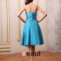 Taffeta Pleated Knee Length Bridesmaid Dresses