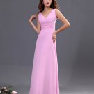 V-neck Sash Floor Length Bridesmaid Dress Gown