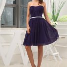 Chiffon Silk Sweetheart Knee Length Bridesmaid Dresses