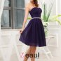Chiffon Silk Sweetheart Knee Length Bridesmaid Dresses