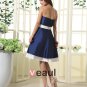 Strapless Sash Sweetheart Knee Length Bridesmaid Dresses