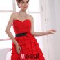 Chiffon Silk Satin Sweetheart Ruffle Sleeveless Backless Zipper Ankle Length Tiered Bridesmaid Dress