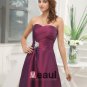 Taffeta Ruffle Beading Sweetheart Knee Length Bridesmaid Dress