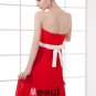 Fashion Strapless Knee Length Chiffon Pleated Bridesmaid Dress