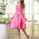 Taffeta Ruffle Sweetheart Tea Length Bridesmaid Dresses
