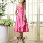 Taffeta Ruffle Sweetheart Tea Length Bridesmaid Dresses