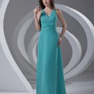 Halter Pleated Floor Length Chiffon Woman Bridesmaid Dress