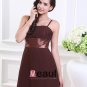 Sheath Spaghetti Straps Knee-Length Taffeta Organza Bridesmaids Dresses