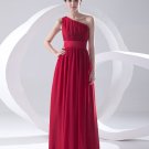 Fashion Chiffon Pleated Sloping Sleeveless Floor Length Bridesmaid Dress