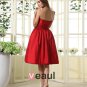 Elegant Taffeta Strapless Knee Length Bridesmaid Dresses