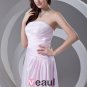 Strapless Floor Length Pleated Satin Woman Bridesmaid Dress