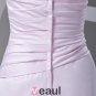 Strapless Floor Length Pleated Satin Woman Bridesmaid Dress