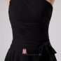 A-Line One Shoulder Knee-Length Satin Chiffon Bridesmaid Dress