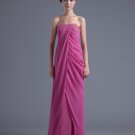 Elegant Strapless Floor Length Beading Pleated Chiffon Bridesmaid Dress
