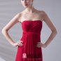 Slim Ruffle Design Strapless Floor Length Chiffon Bridesmaid Dress
