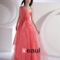Chiffon Applique Pleated One Shoulder Floor Length Bridesmaid Dresses
