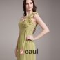 One Shoulder Flower Pleated Floor Length Chiffon Woman Bridesmaid Dress