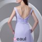 V Neck Pleated Bowknot Ankle Length Chiffon Woman Bridesmaid Dress
