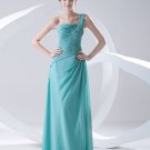 Fashion Chiffon Pleated One Shoulder Sleeveless Floor Length Bridesmaid Dress