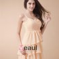 Lovely Spaghetti Straps Chiffon Knee Length Bridesmaid Dresses