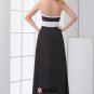 Fashion Chiffon Satin Pleated Bowknot Strapless Sleeveless Ankle Length Bridesmaid Dress