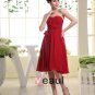 Sweetheart Bowknot Belt Zipper Sleeveless Knee Length Pleated Chiffon Woman Bridesmaid Dresses