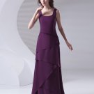 Shoulder Straps Pleated Floor Length Chiffon Mother of The Bride Dress