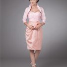 Taffeta Sweetheart Applique Flower Knee Length Mothers of Bride Guests Dresses