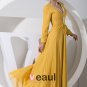 Chiffon Silk Beading V Neck Long Sleeve Mother of the Bride Dress