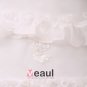 Elegant Solid Ruffle Lacework Applique Beading A-Line Square Neck Back Zipper Court Train Satin Gauz