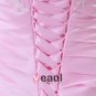Taffeta Applique Ruffle Strapless Chapel A-line Bridal Gown Wedding Dress
