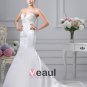 Beaded Ruffle Satin Sweetheart Chapel A-line Bridal Gown Wedding Dress